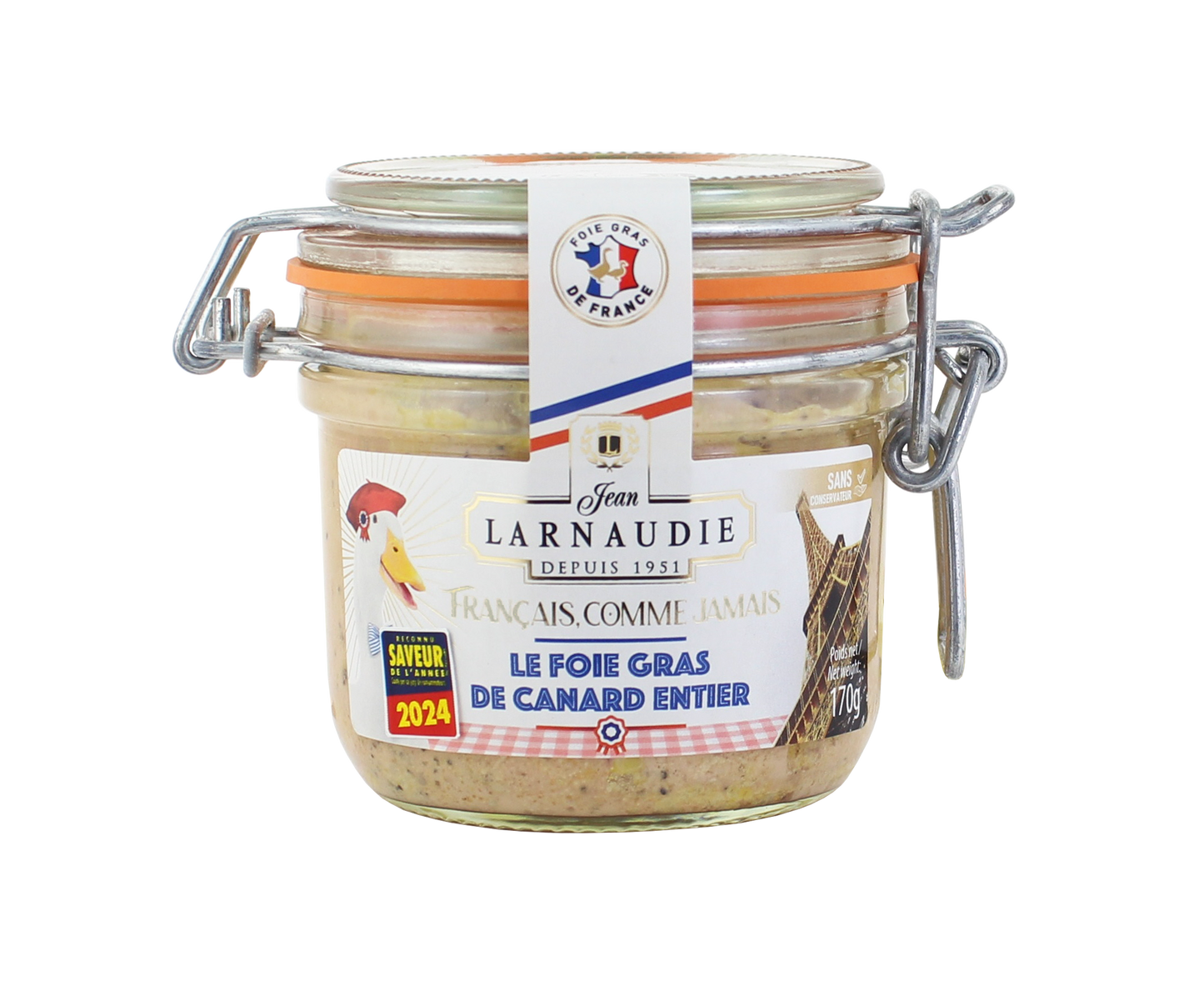 Foie Gras de Canard Entier – 170 g Glas von Jean Larnaudie