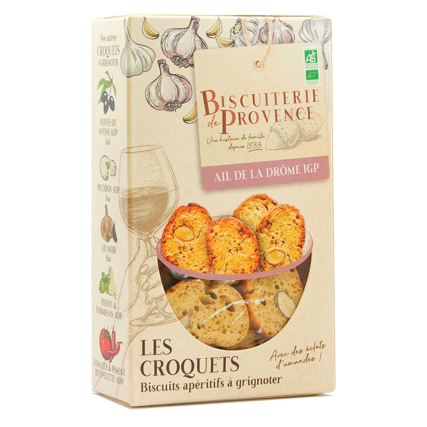 BISC. DE PROVENCE - BIO Croquets mit Knoblauch aus der Drôme 90g