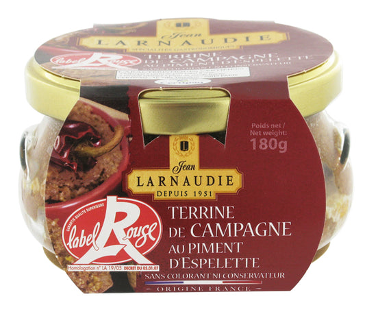 Label Rouge Terrine de Campagne – Landterrine mit Piment d’Espelette 180g Glas